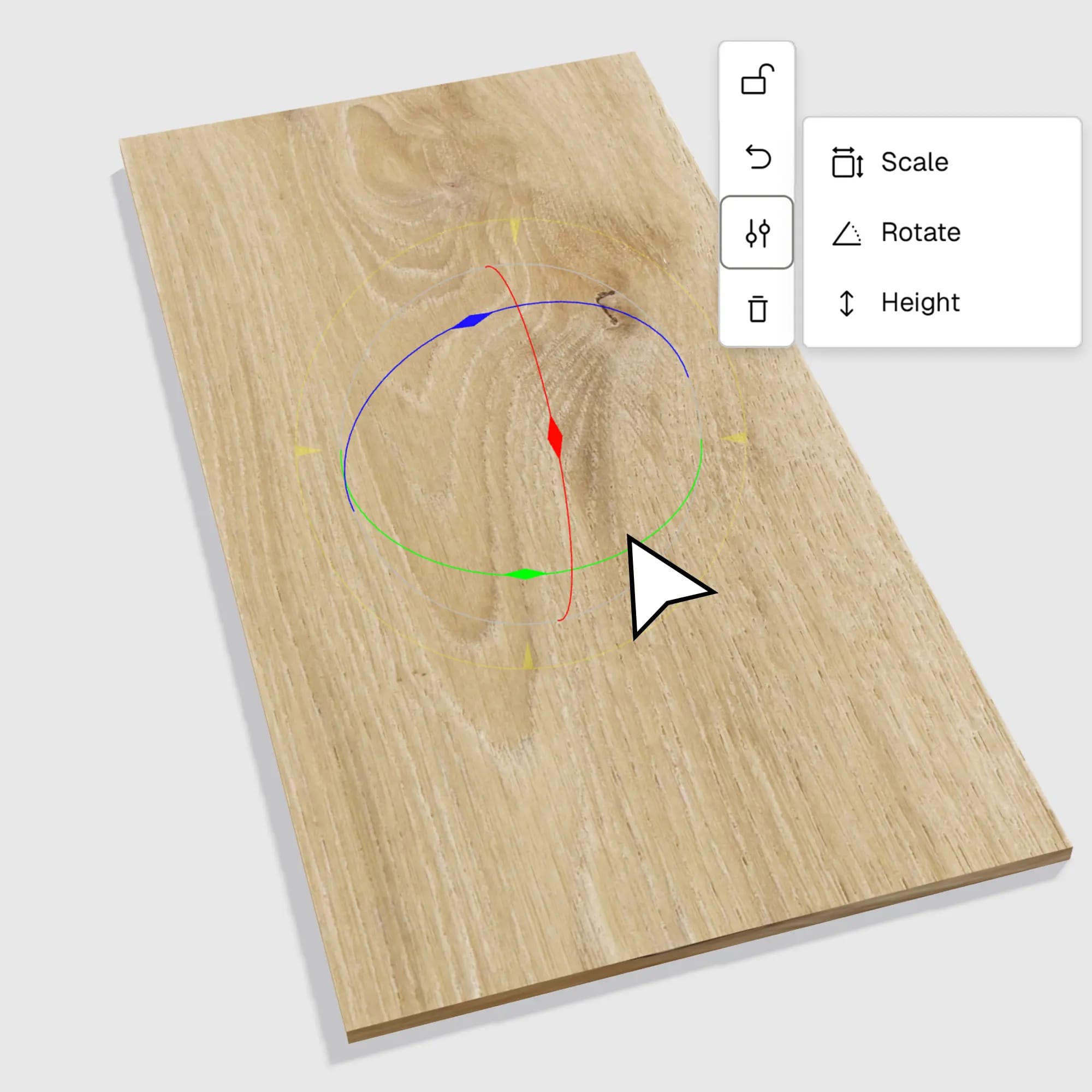 Customize your material sample models with our transform tools