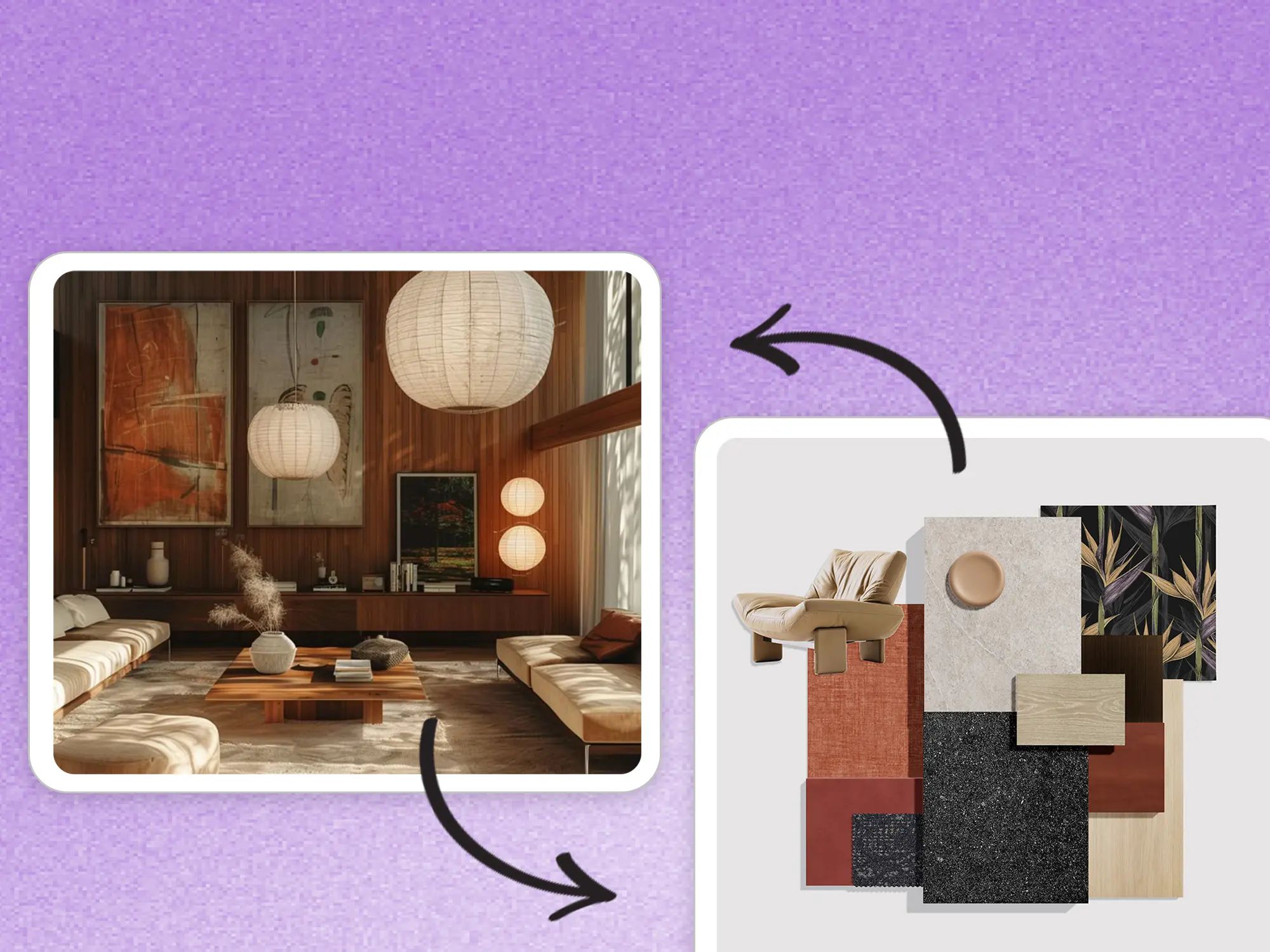 Matter AI generating material boards with virtual material samples