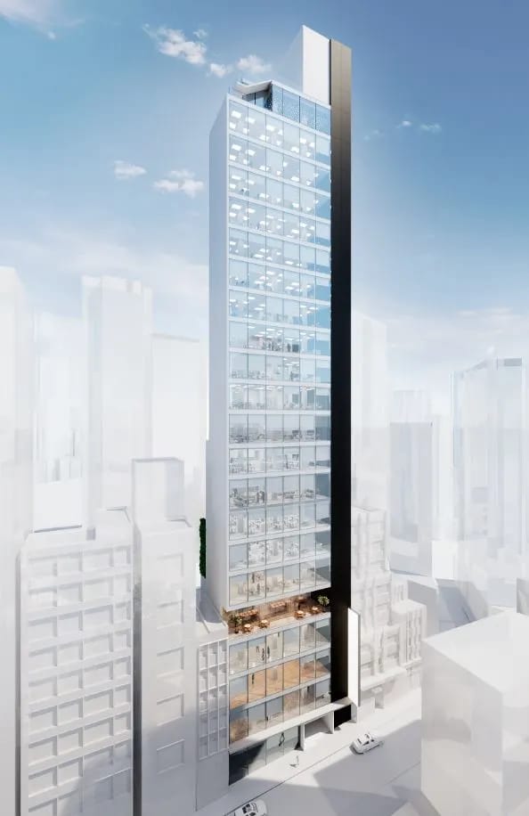 Add detailed cityscape around the building and keep the building in the middle unchange